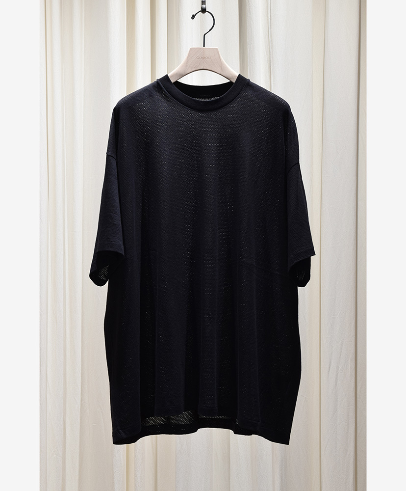 COMOLI 25SS コットンメッシュ 半袖Tシャツ 1 COMOLI(コモリ) / コットンメッシュ 半袖Tシャツ / WHITE 25SS