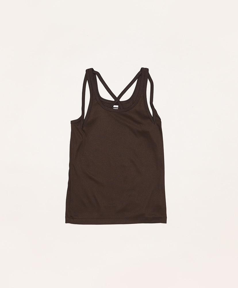 Lyocell-Cotton Rib Double Strap Tanktop(1(WOMEN) Chocolate
