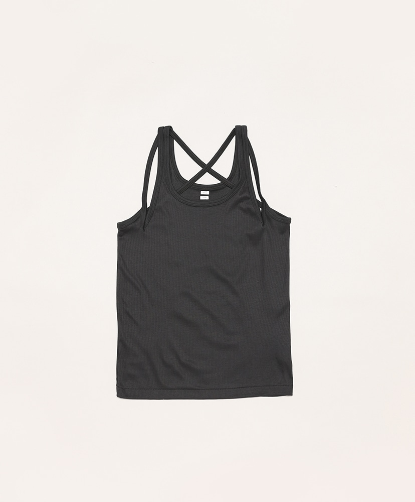Lyocell-Cotton Rib Double Strap Tanktop(1(WOMEN) Chocolate Lyocell-Cotton Rib Double Strap Tanktop(1(WOMEN) Chocolate