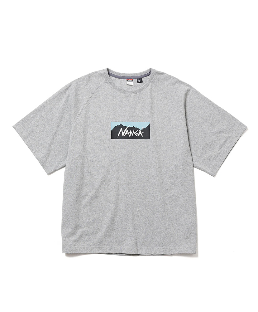 ECO HYBRID BOX LOGO LOOSE FIT TEE (UNISEX)(FREE BLK): NANGA