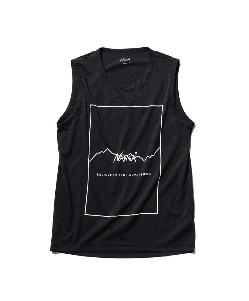 Dry Mix Frame Logo T/T(L(MEN) BLK): NANGA