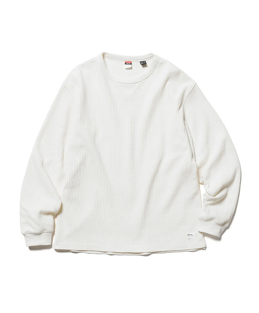ECO HYBRID WAFFLE L/S TEE (MEN)(L(MEN) WHT): NANGA