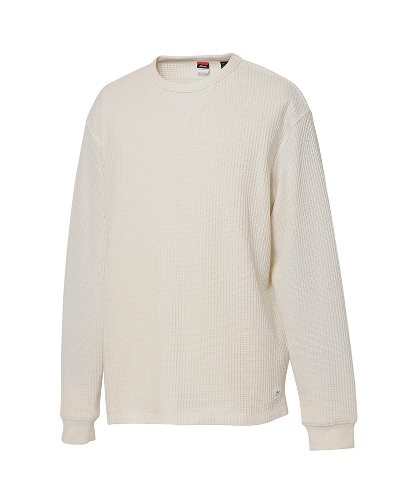 ECO HYBRID WAFFLE L/S TEE (MEN)(L(MEN) WHT): NANGA