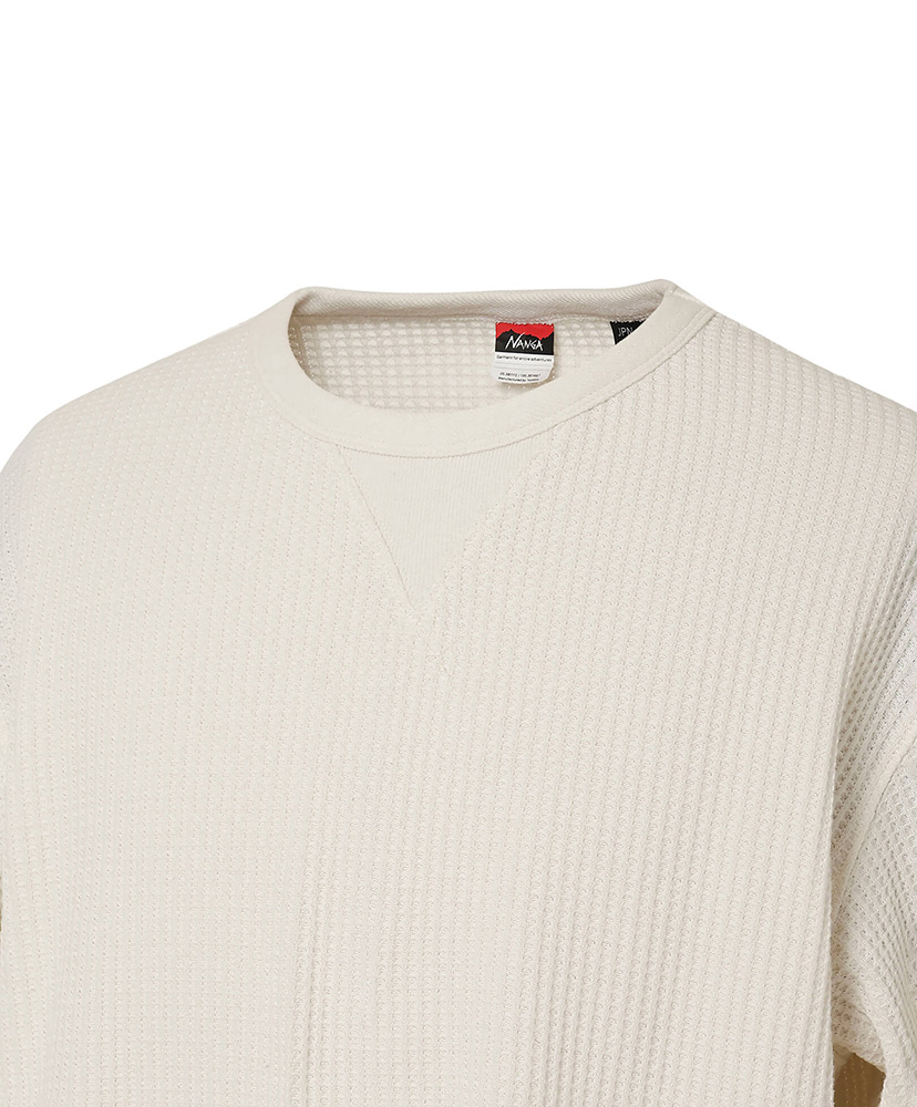 ECO HYBRID WAFFLE L/S TEE (MEN)(L(MEN) WHT): NANGA