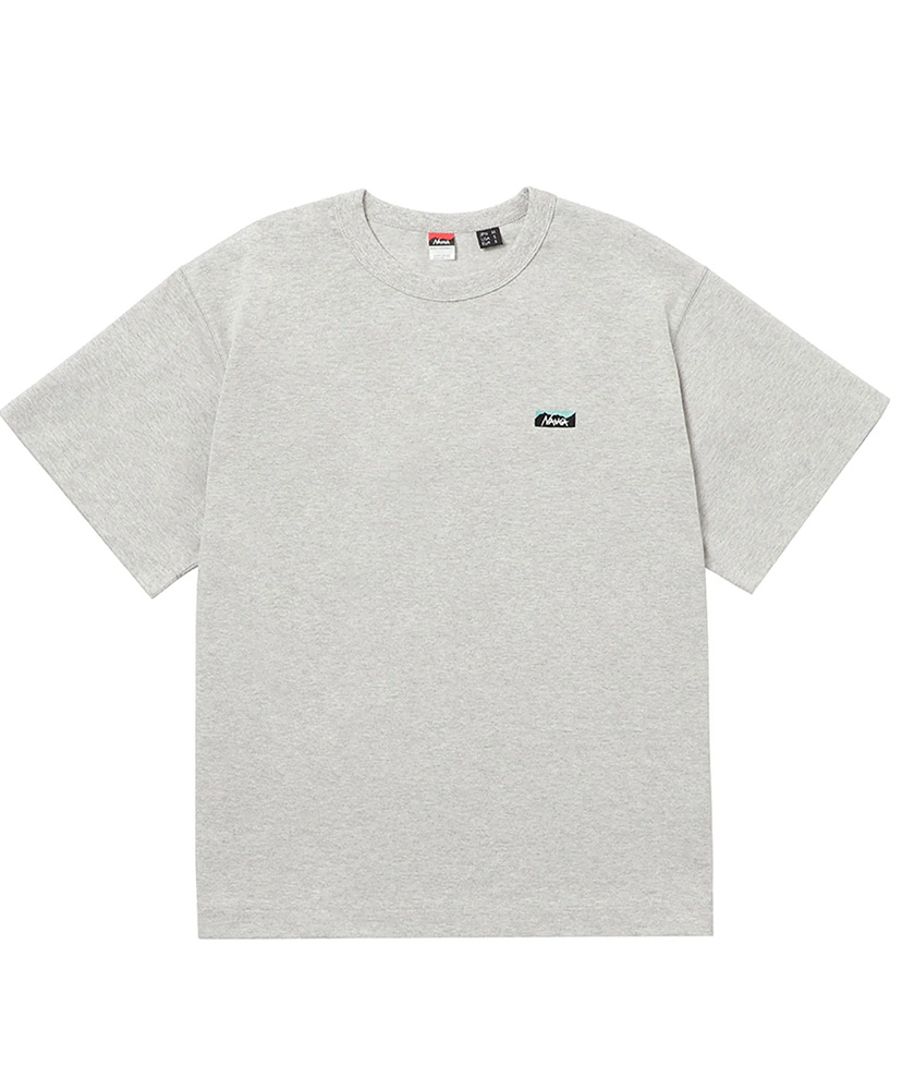 ECO HYBRID BOX LOGO EMBROIDERY TEE (UNISEX)(L A.GRY): NANGA