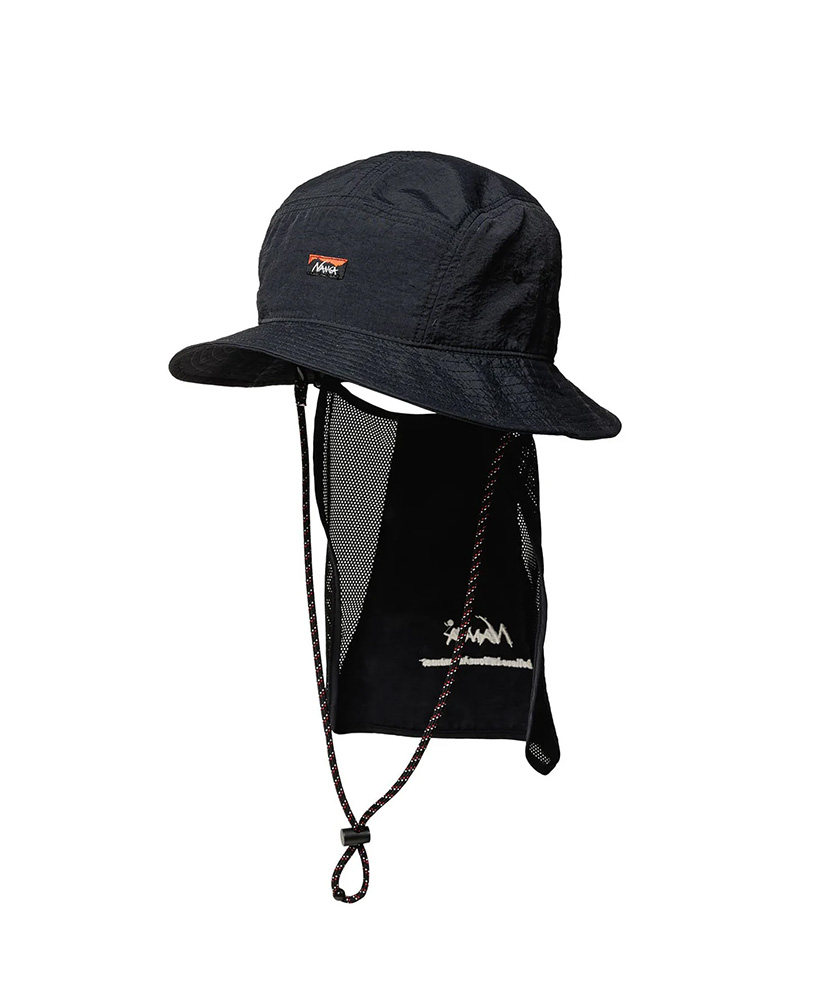 【新品未使用】ナンガ NYLON TUSSER SUNSHADE HAT Nylon Tusser Sunshade Hat(FREE BLK): NANGA