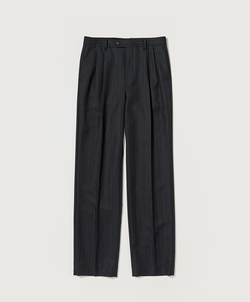 AURALEE(オーラリー) BLUEFACED WOOL DOBBY STRIPE TWO-TUCK SLACKS ストライプ スラックス  A22AP02BS A22AP02BS チャコールグレー サイズ 3｜【公式】カインドオルオンライン ブランド古着・中古通販【kindal】
