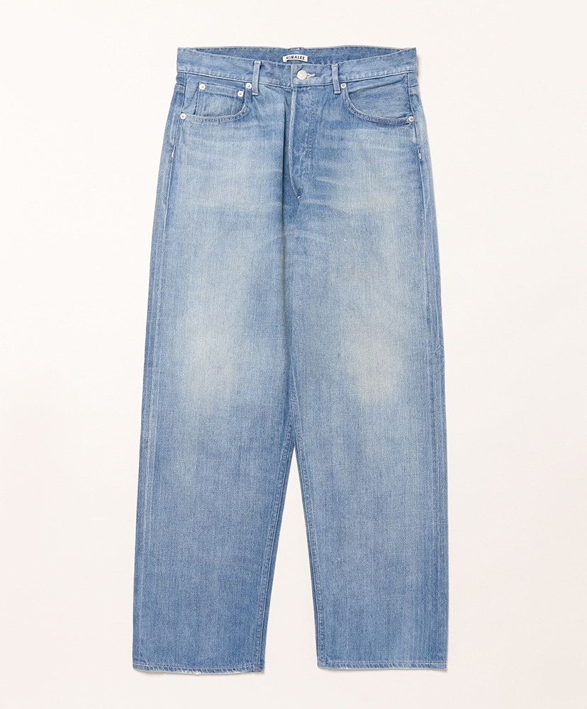 SELVEDGE FADED LIGHT DENIM WIDE PANTS 3