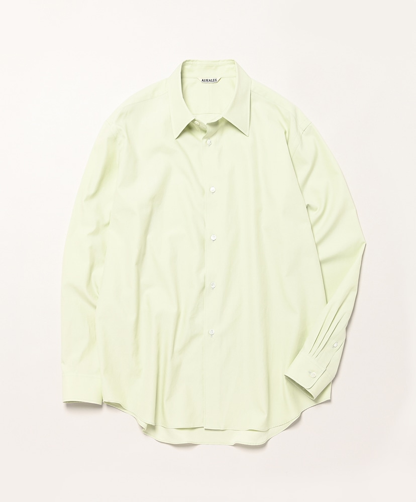 【AURALEE】スフィンクスツイル　シャツ　ライト グリーン AURALEE 「WASHED FINX TWILL BIG SHIRTS / GREEN」 – SISTER
