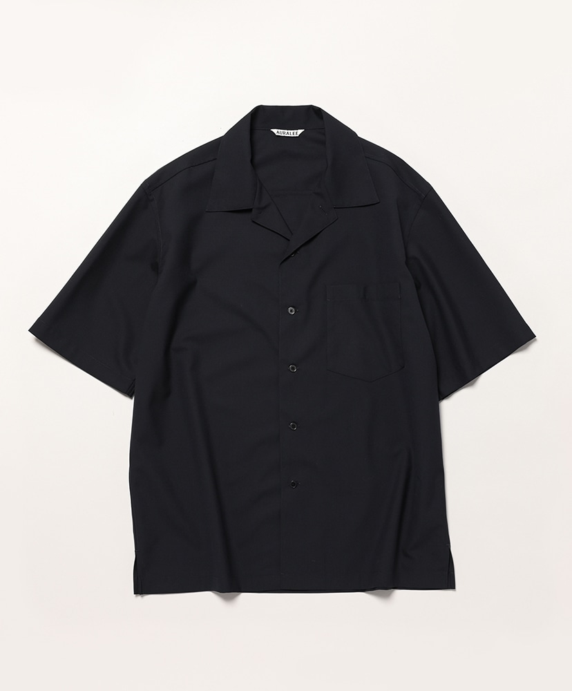 Super Fine Tropical Wool Open Collar Half Sleeved Shirt(3