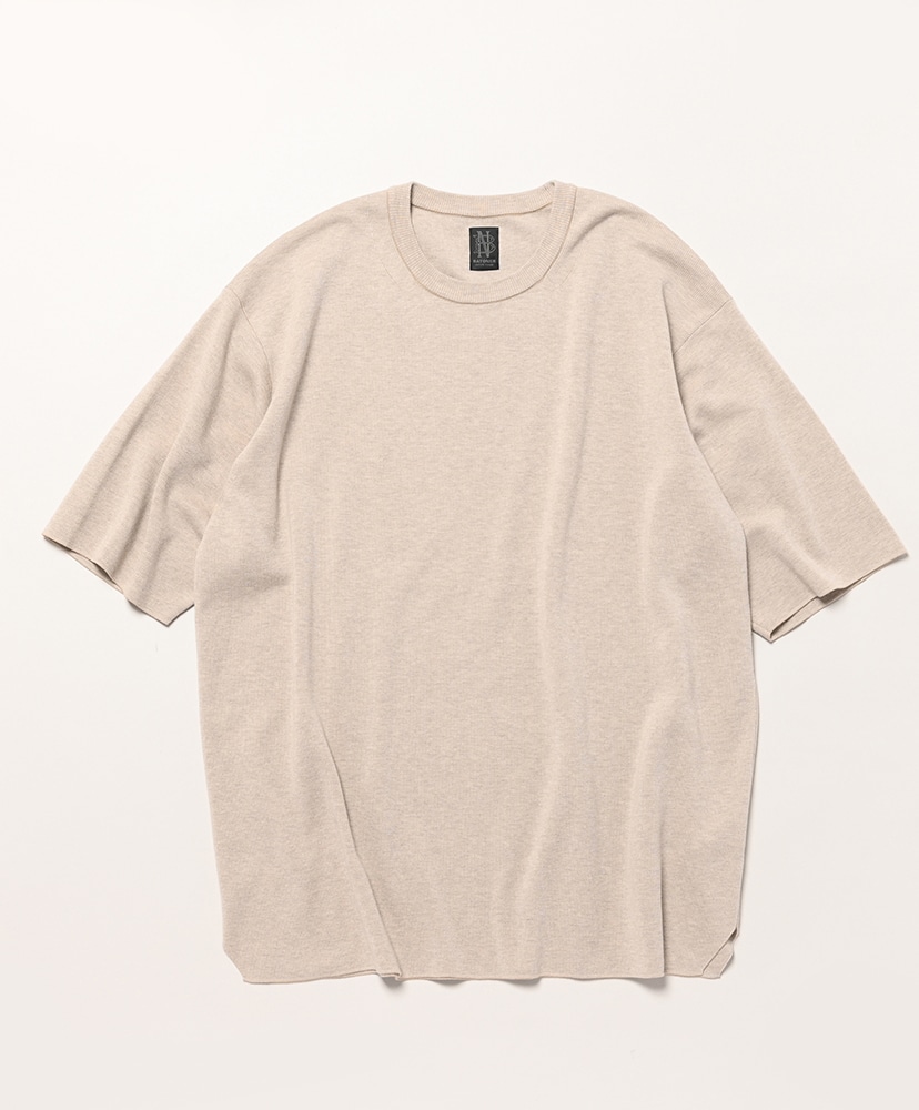 32G SMOOTH KNIT T-SHIRT / NAVY | BATONER (MEN)(バトナー) | T