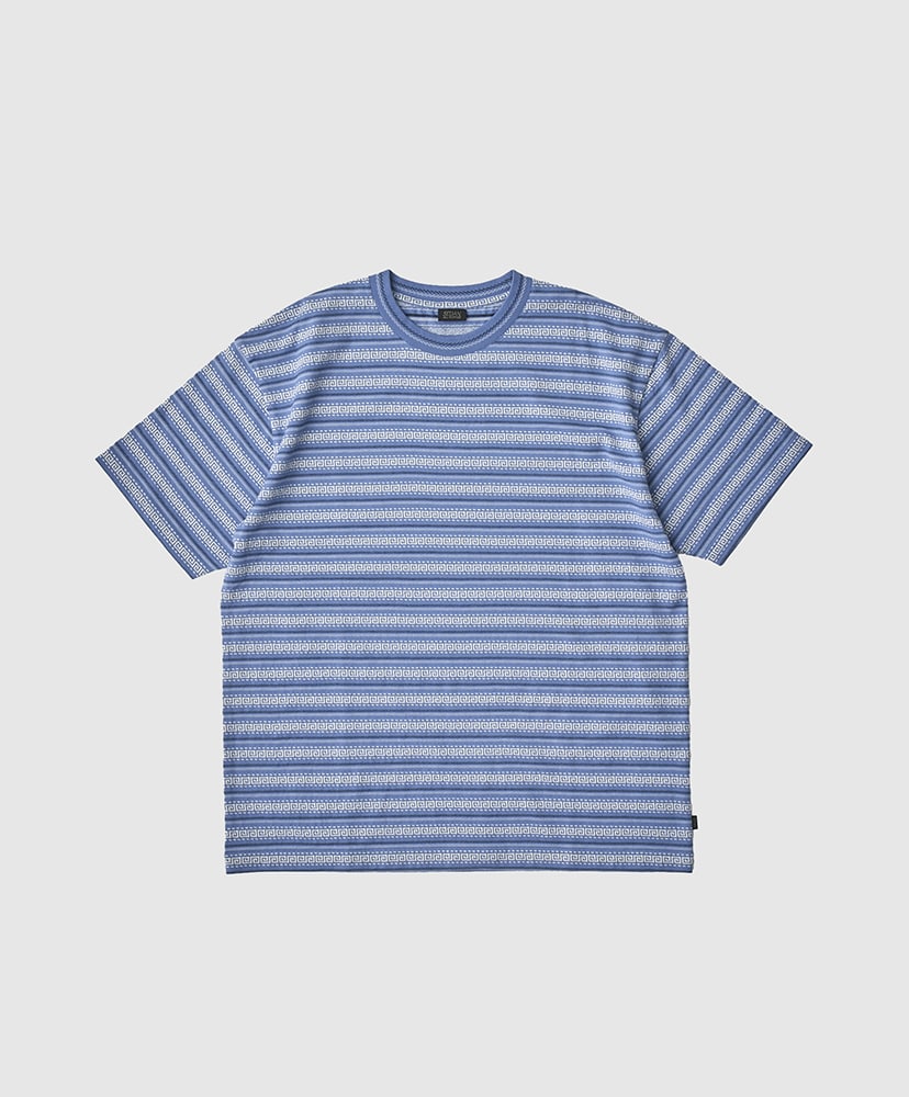 Jaquard Striped S/S Tee(L(MEN) Slate Blue/スレートブルー