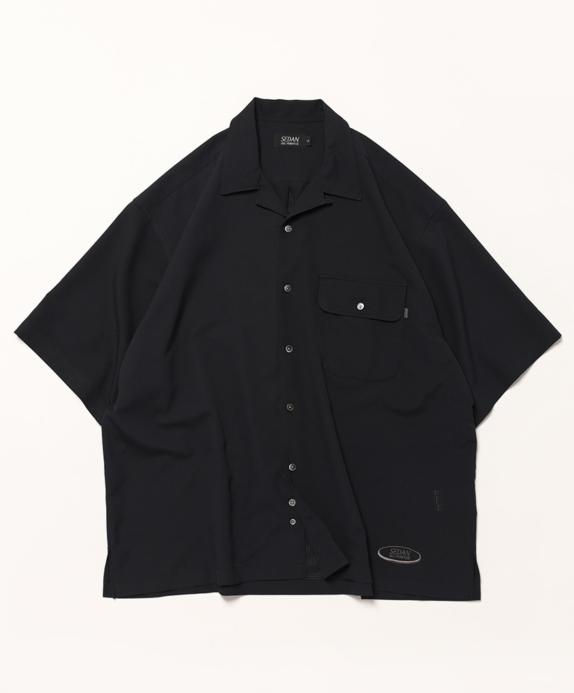 LOFTMAN別注 DotAir Open Collar S/S Shirts(L(MEN) Black