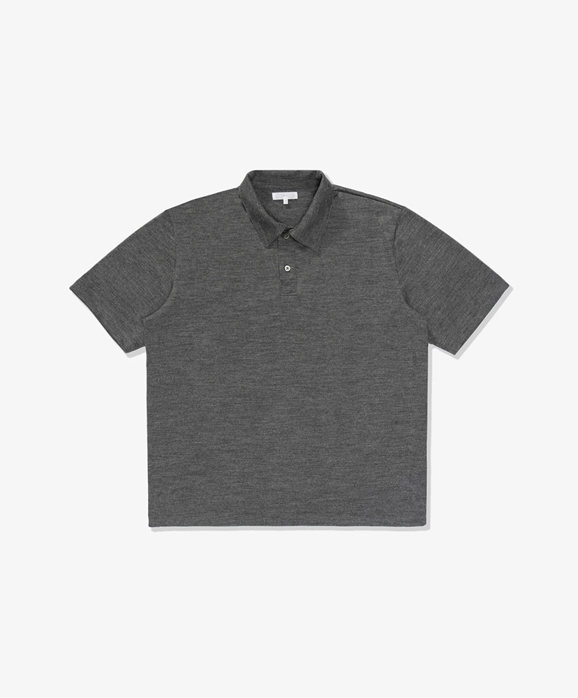 SUMMER WOOL POLO(L(MEN) Grey Melange/グレーメランジ): LADY SUMMER WOOL POLO(L(MEN) Grey Melange/グレーメランジ): LADY