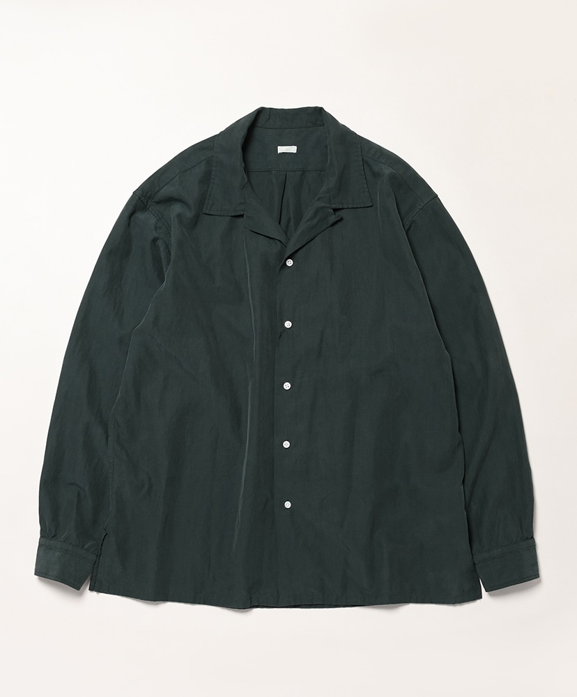 Silk Cotton Open Collar L/S Shirt(1(MEN) Black/ブラック): A
