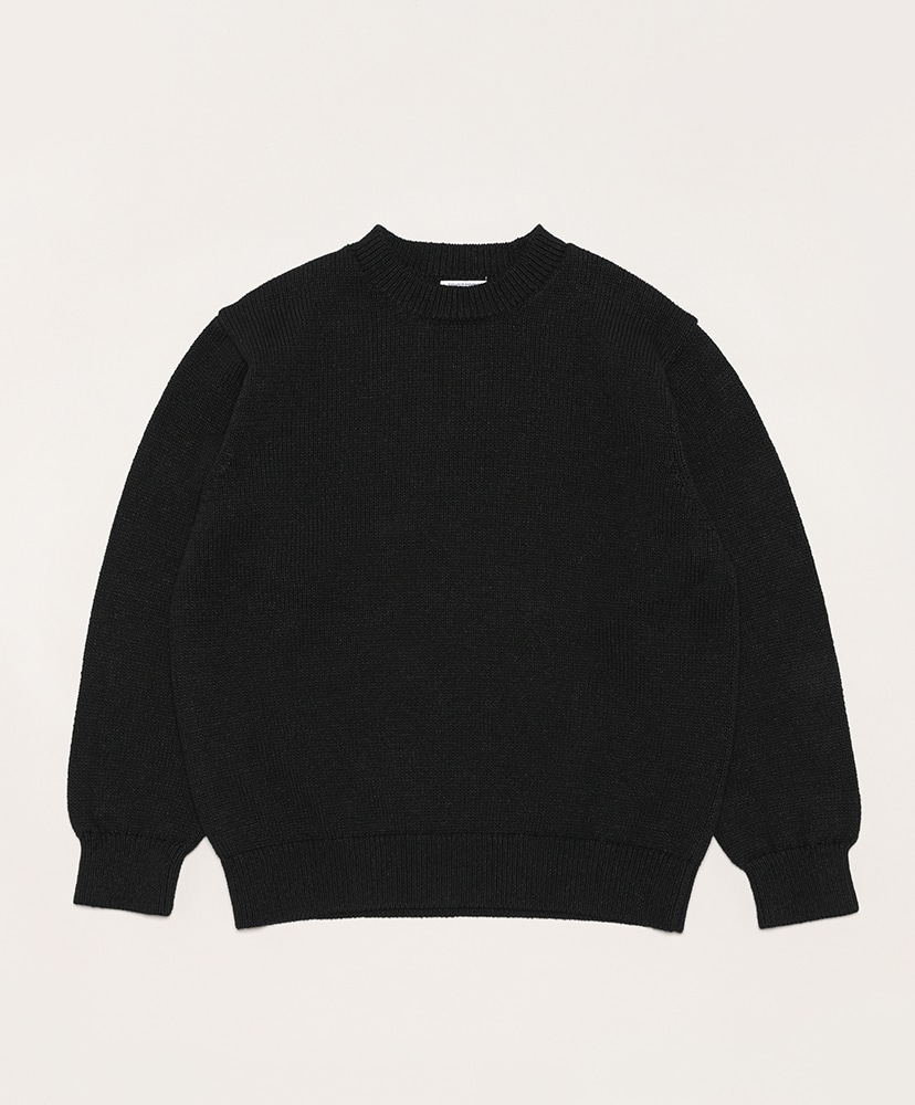 Washi Cotton Knit Pullover(2(MEN) Black/ブラック): Yonetomi
