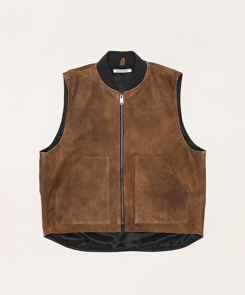 アメカジcreditable suede vest スエードベストブラウン アメカジcreditable suede vest スエードベストブラウン