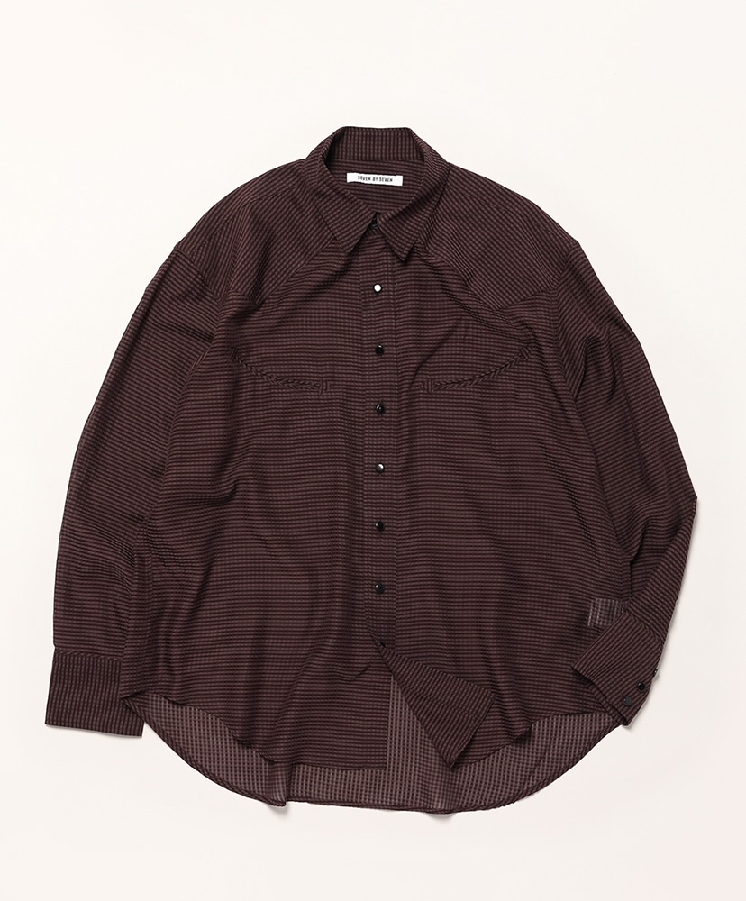 Smile Pocket Sheer Western Shirts - Gingham Check Indian