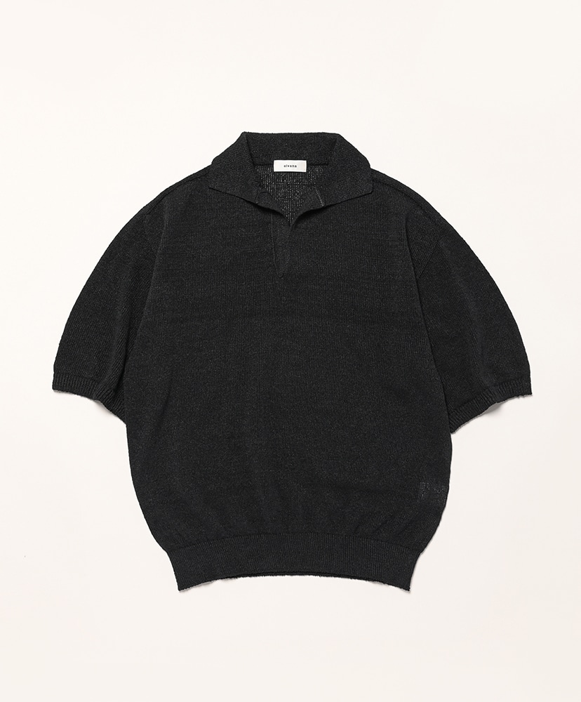 Washi Skipper S/S Knit(2(MEN) Black/ブラック): alvana