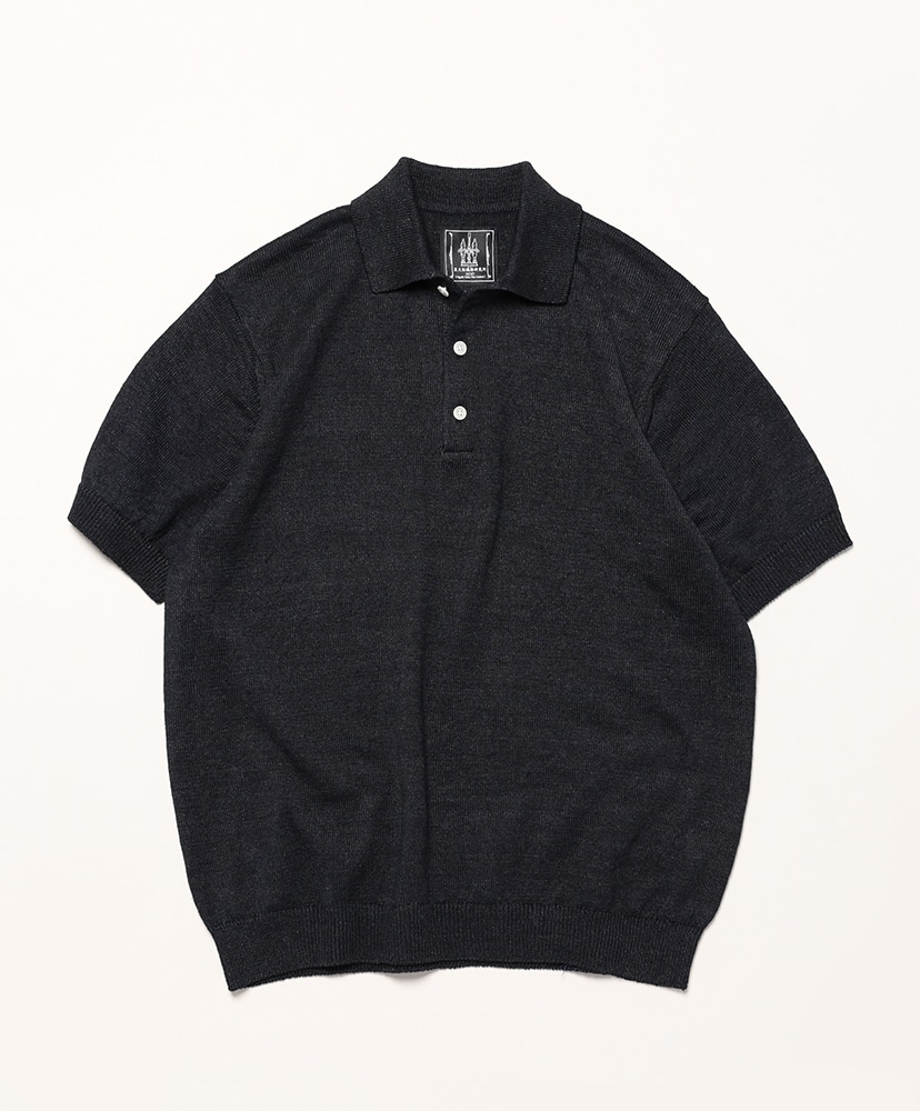 美品 MARGARET HOWELL リネンコットンニットポロ 2 ネイビー リネンニットポロ(L(MEN) グラナイト): 東大阪繊維研究所