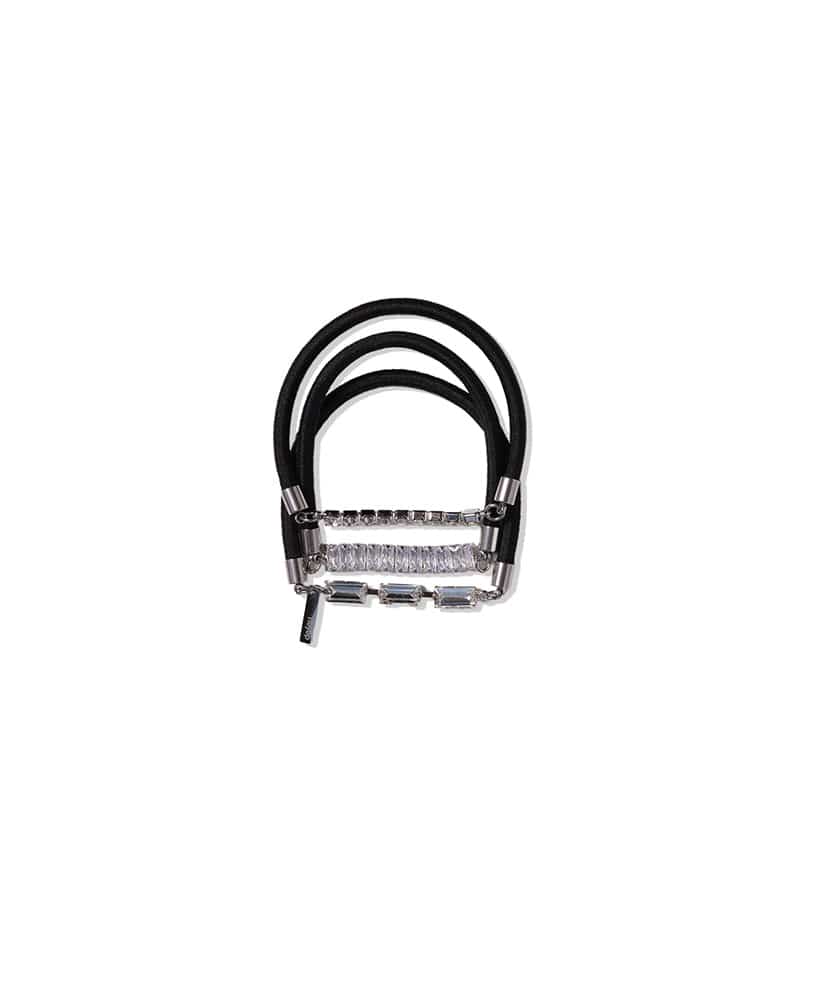 Eヘアアクセサリー Rhinestone Hair Ties - 3 Piece Set(FREE Silver/シルバー): heyep