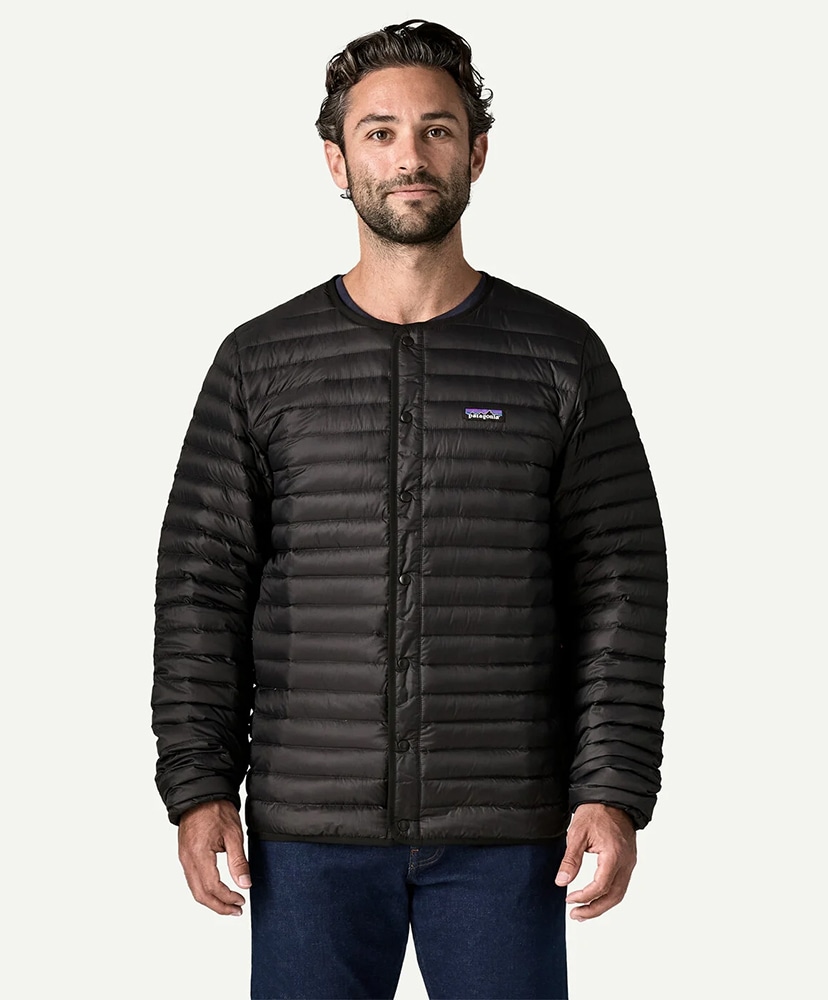 Men's Lightweight Down Sweater Cardigan BLK/ブラック L(MEN)