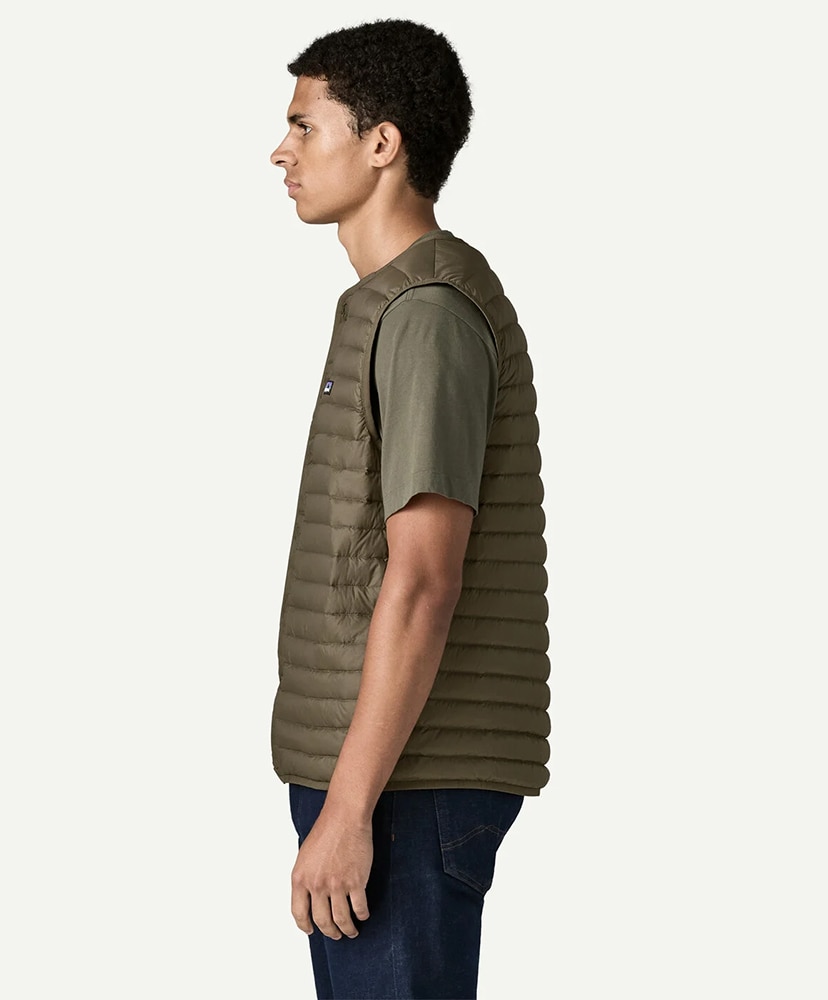 Men's Lightweight Down Sweater Vest BSNG/ベイスングリーン L(MEN)