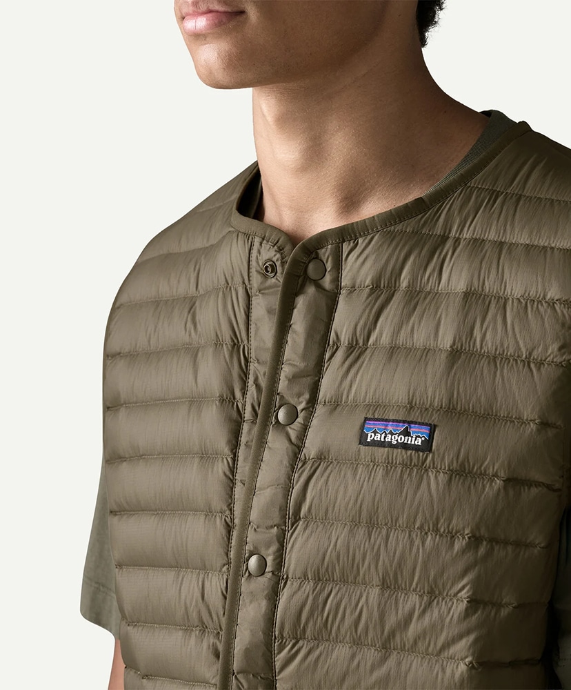 Men's Lightweight Down Sweater Vest BSNG/ベイスングリーン L(MEN)