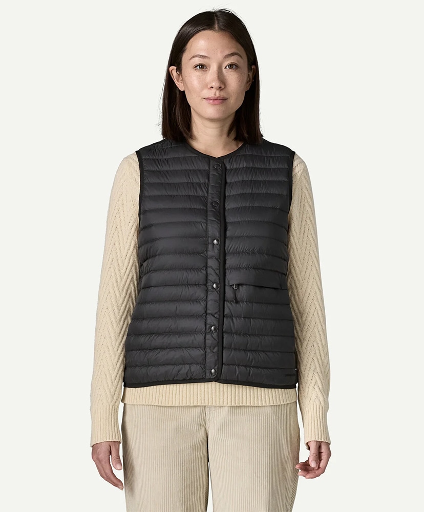 Women's Lightweight Reversible Down Sweater Vest BLK/ブラック M(WOMEN)