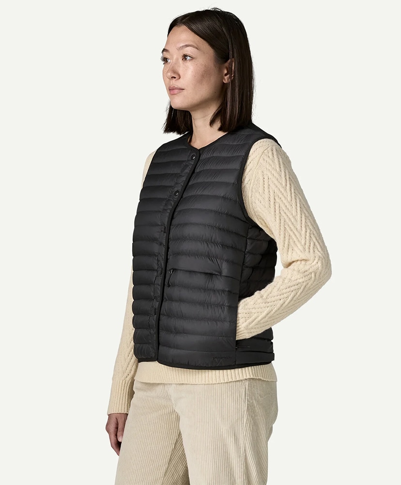 Women's Lightweight Reversible Down Sweater Vest BLK/ブラック M(WOMEN)