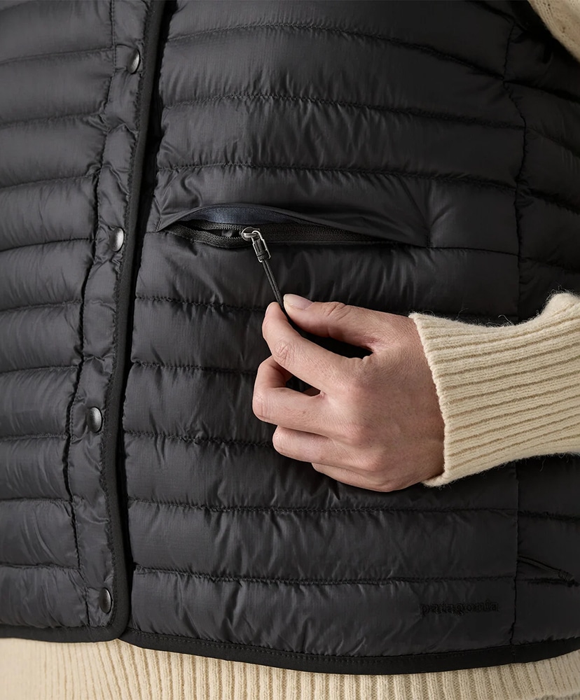 Women's Lightweight Reversible Down Sweater Vest BLK/ブラック M(WOMEN)
