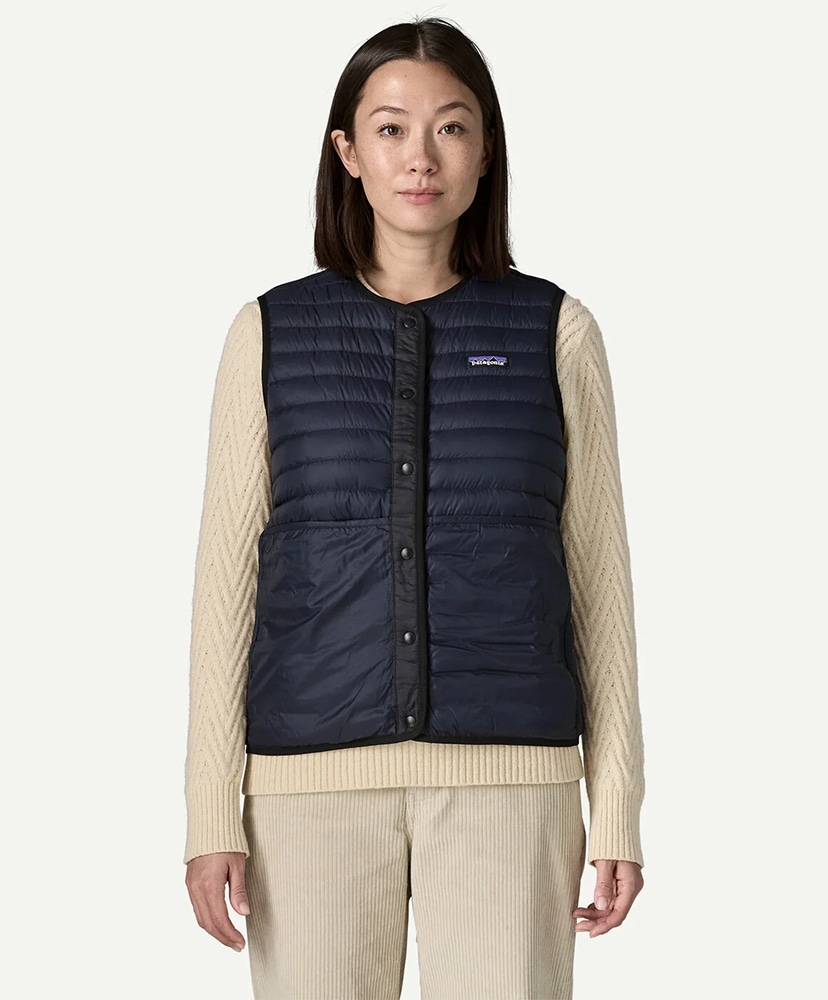 Women's Lightweight Reversible Down Sweater Vest BLK/ブラック M(WOMEN)
