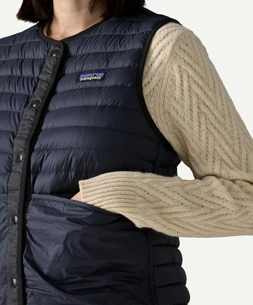 Women's Lightweight Reversible Down Sweater Vest BLK/ブラック M(WOMEN)