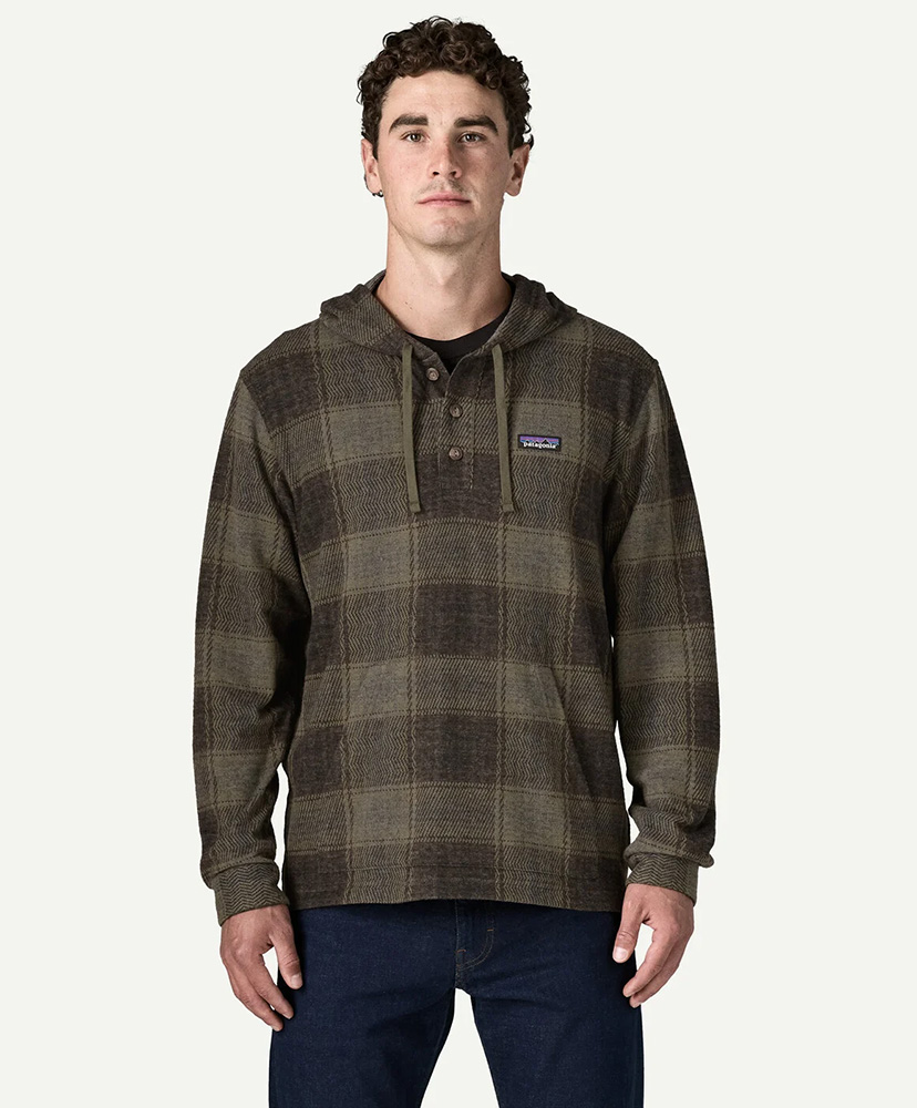 Men's Stretch Fjord Flannel Pullover Hoody SCBN/ソフトチェック：ベイスングリーン L(MEN)