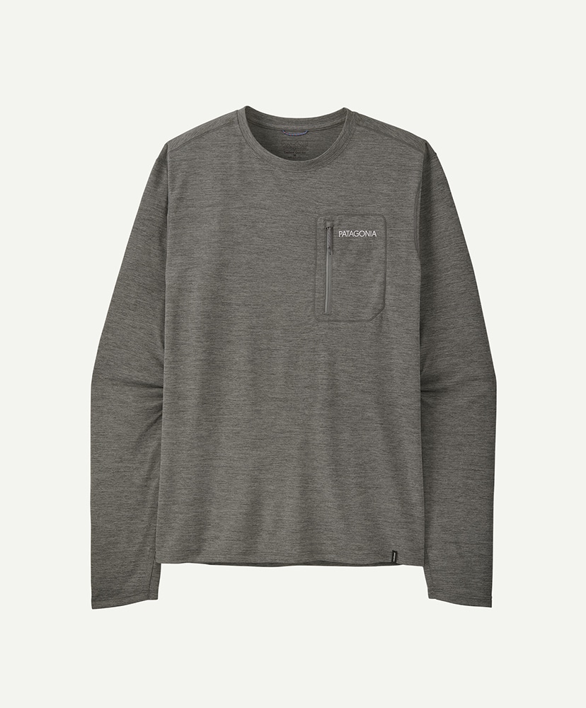 Men's L/S Cap Cool Sun Shirt - Peak Visions FGNX/フォージ グレイ - ノーブル グレイ- クロスダイ L(MEN)