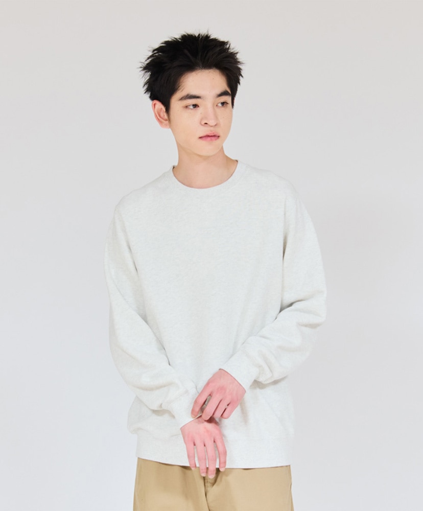 Sweat SHIRO - Crew Neck Sweats Shirt Heather White/ヘザーホワイト L(MEN)