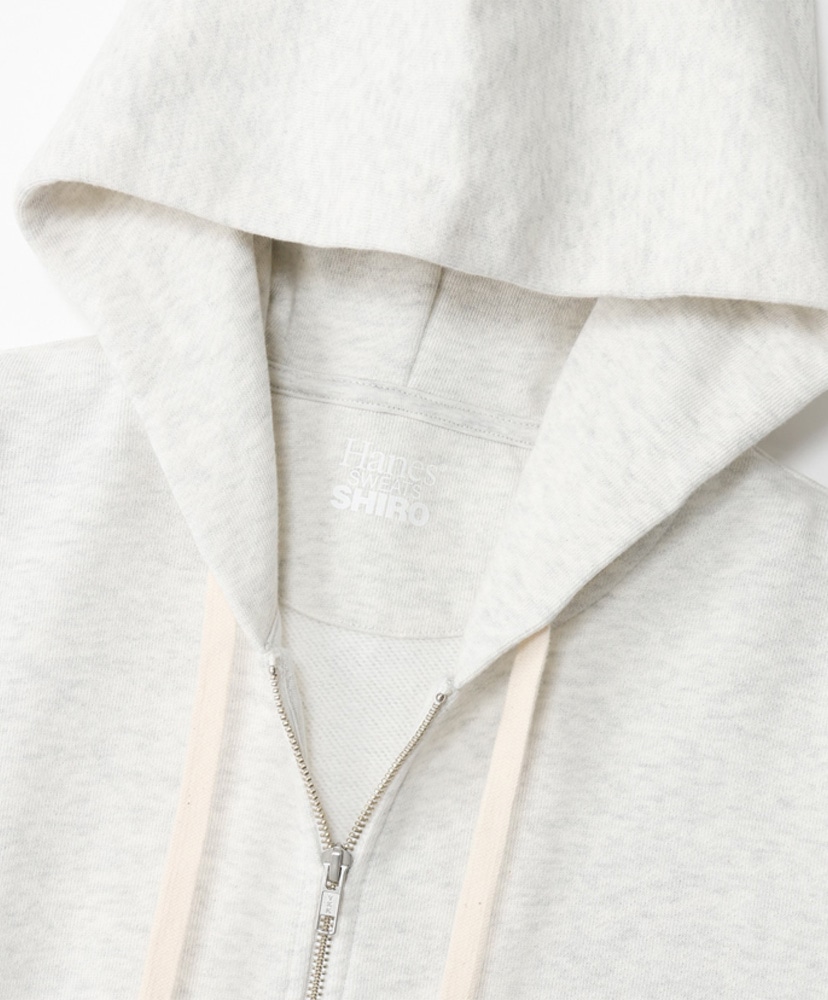 Sweat SHIRO - Sweat Zip Up Hoody Heather White/ヘザーホワイト L(MEN)