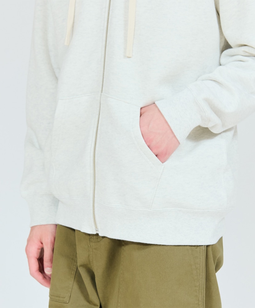 Sweat SHIRO - Sweat Zip Up Hoody Heather White/ヘザーホワイト L(MEN)