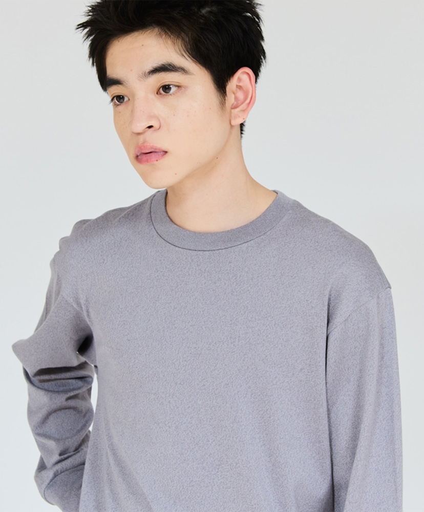 T-Shirts MOKU - Crew Neck Long Sleeve T-Shirt(L(MEN) Heather Gray
