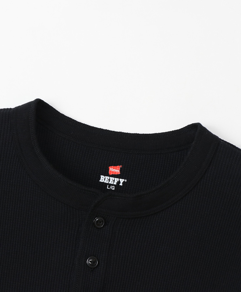 BEEFY Thermal - Henry Neck Long Sleeve Black/ブラック L(MEN)
