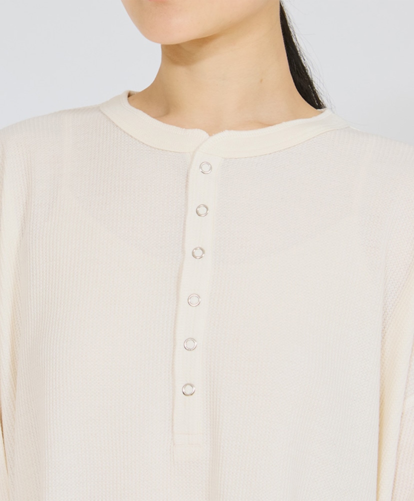 Thermal For Her - Henley Neck T-Shirt Off White/オフホワイト L(WOMEN)