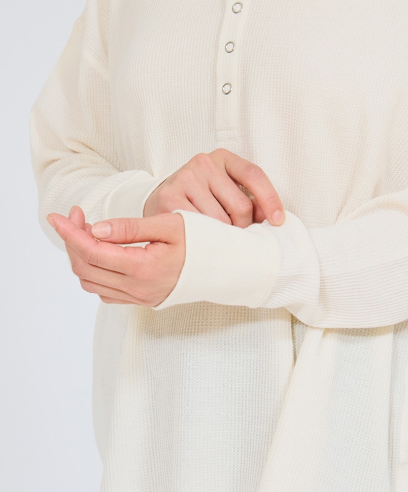 Thermal For Her - Henley Neck T-Shirt Off White/オフホワイト L(WOMEN)