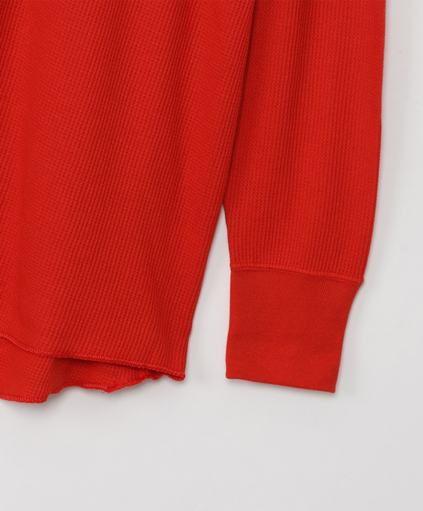 Thermal For Her - Henley Neck T-Shirt Red/レッド L(WOMEN)