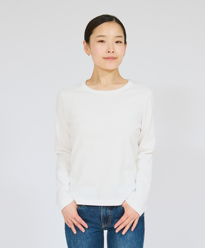 Hanes T-SHIRTS SHIRO for HER - Crew Neck Long Sleeve T-Shirt White/ホワイト L(WOMEN)