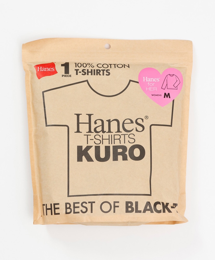 Hanes T-SHIRTS KURO for HER - Crew Neck Long Sleeve T-Shirt Black/ブラック L(WOMEN)