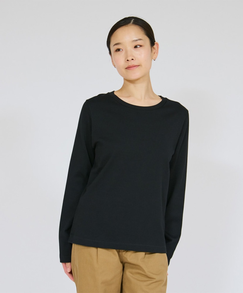 Hanes T-SHIRTS KURO for HER - Crew Neck Long Sleeve T-Shirt Black/ブラック L(WOMEN)