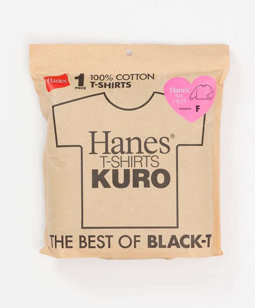 Hanes T-SHIRTS KURO for HER - Cropped Wide T-Shirt Black/ブラック F(WOMEN)