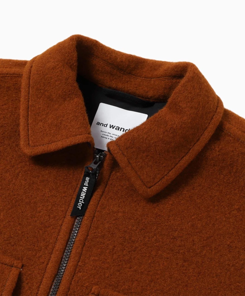 Wool Shaggy Zip Jacket Brown/ブラウン WS(WOMEN)