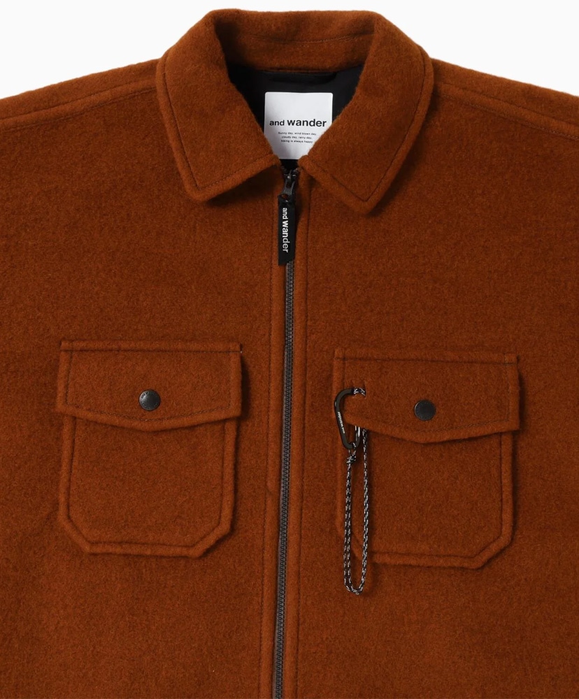 Wool Shaggy Zip Jacket Brown/ブラウン WS(WOMEN)