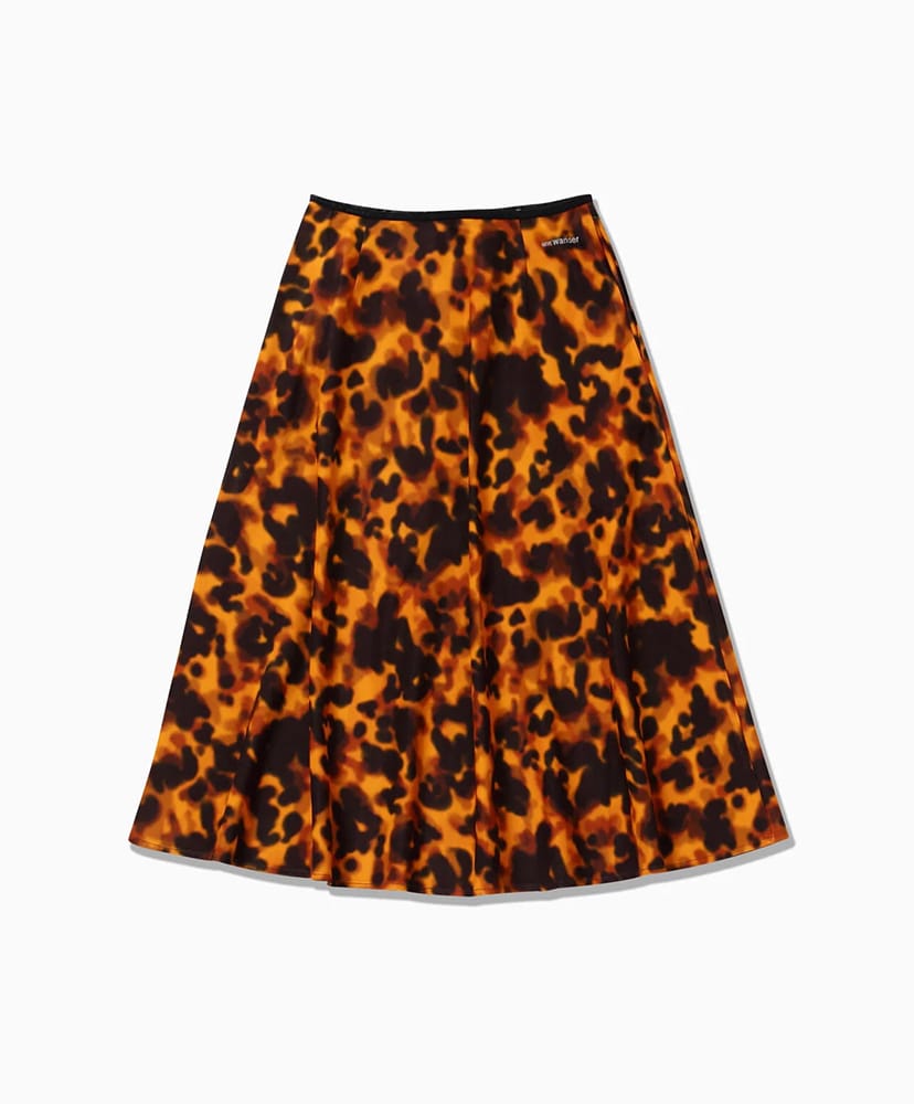 Printed Satin Skirt (W) Brown/ブラウン WM(WOMEN)